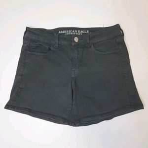 American Eagle Womens Super Stretch Black Shorts Size 8